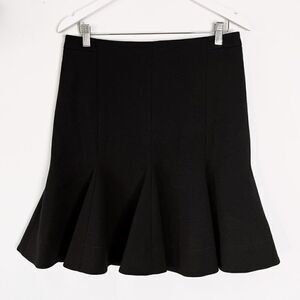 Akris Punto Black Wool Godet Skirt